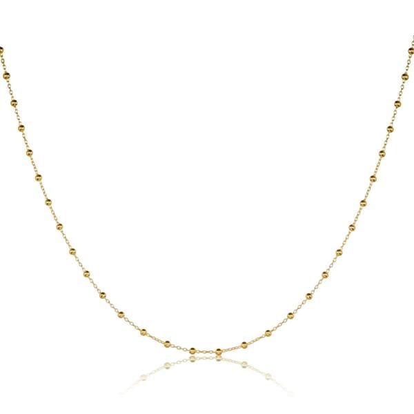 namana Gold Plated Sterling Silver Beaded Chain Necklace