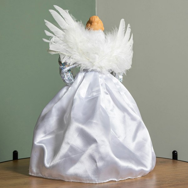Samuel Alexander 30cm Christmas Tree Topper Angel Decoration in White & Silver