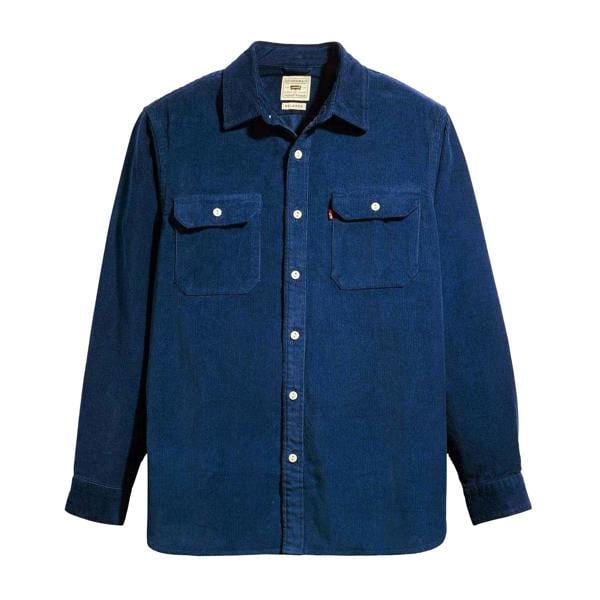 Levis Mens Jackson Worker Corduroy Ribbed Overshirt - Dark Blue - 