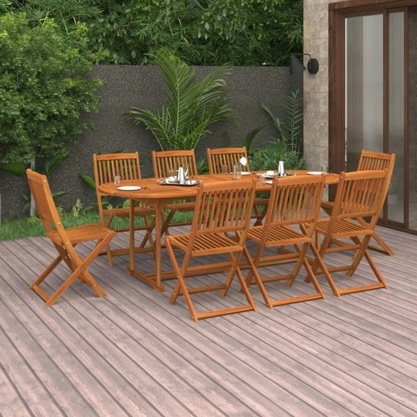 Berkfield 9 Piece Garden Dining Set Solid Acacia Wood