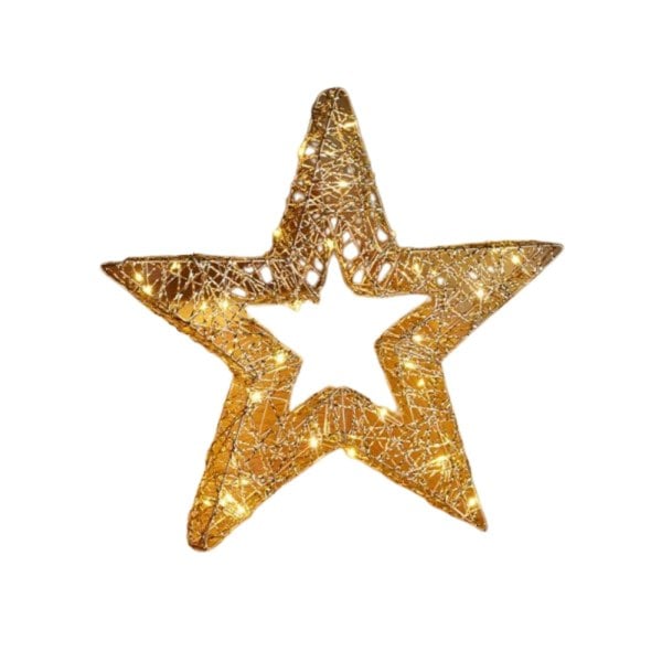 Samuel Alexander 38cm Battery Operated Light up Gold Weave Christmas Weave with Warm White LEDs