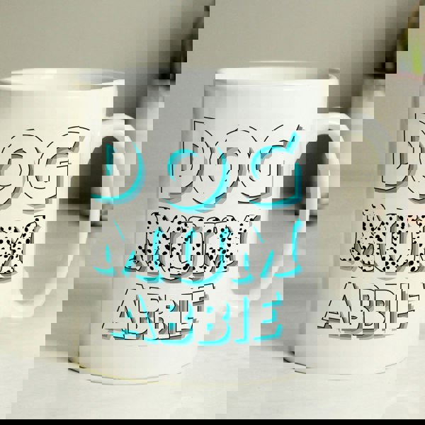 Personalised Memento Company Personalised Dog Mum Blue Spots Mug