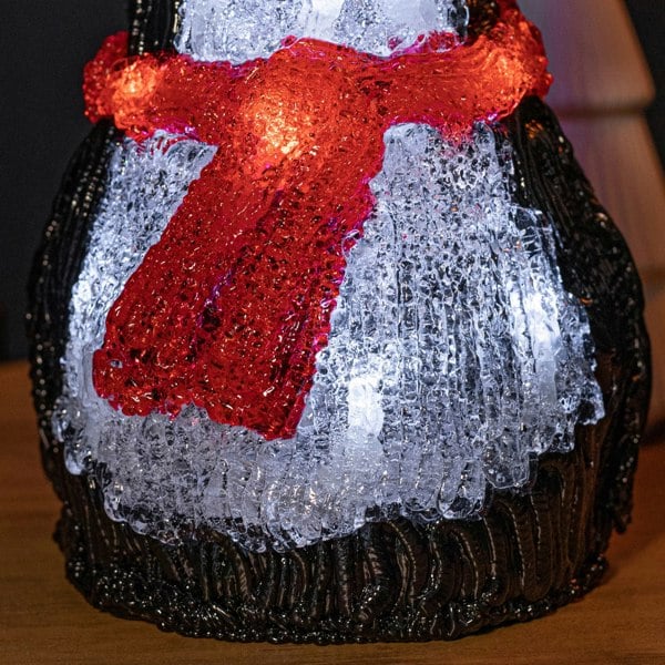 Samuel Alexander 20cm Battery Operated Light up Acrylic Christmas Penguin Decoration with 16 Ice White LEDs