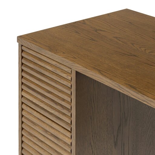 Wyld Haus Mandarina Retro Natural Walnut Ribbed Desk with Storage