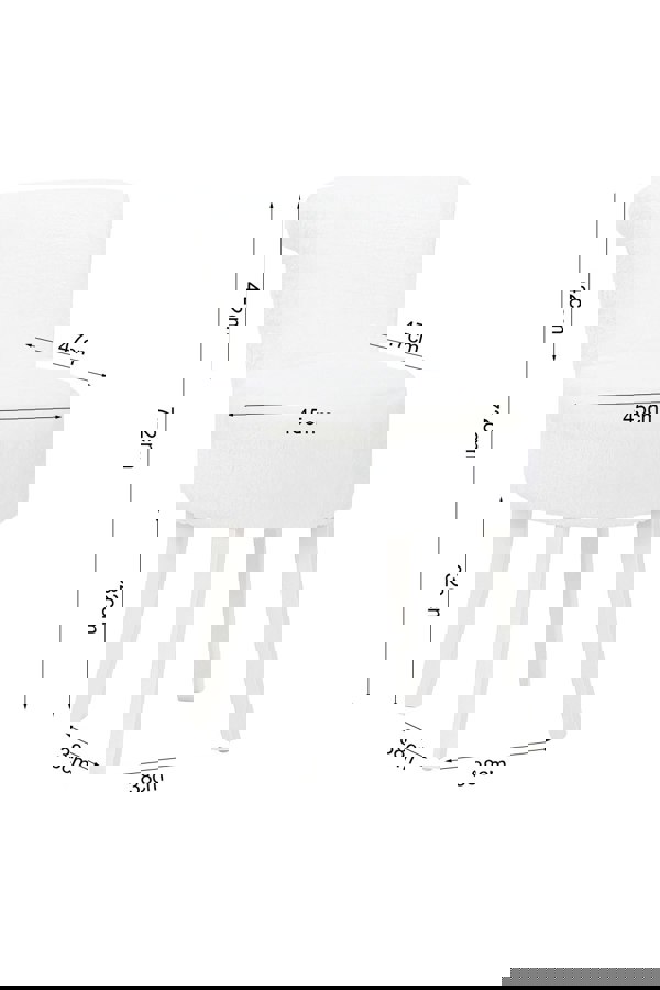 Living and Home White Modern Plush Upholstered Dressing Footstool with White Legs