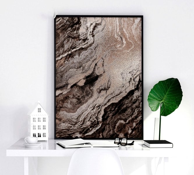 Large wall art living room | set of 3 Marble wall art prints