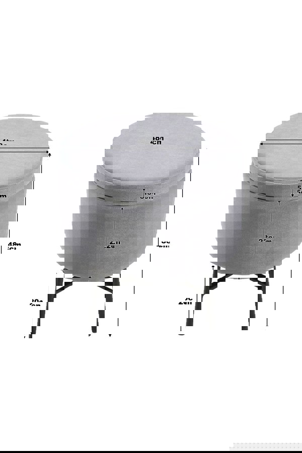 Living and Home Contemporary Velvet Storage Ottoman Footstool