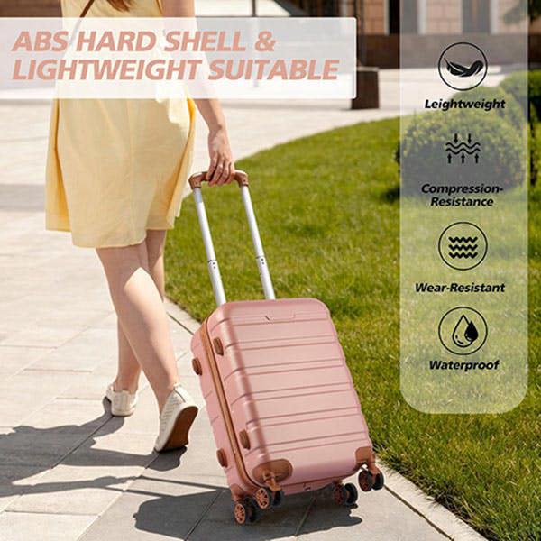 Leaper 20" ABS Carry-On Luggage with Removable Wheels & TSA Lock