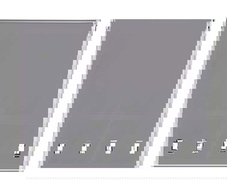 NewEdgeBlinds Slate Grey Square Eyelet Edge Roller Blind