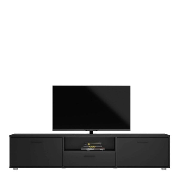 Wyld Haus Nagoya Black Low Media TV Unit 2 Doors 1 Drawer 1 Shelf