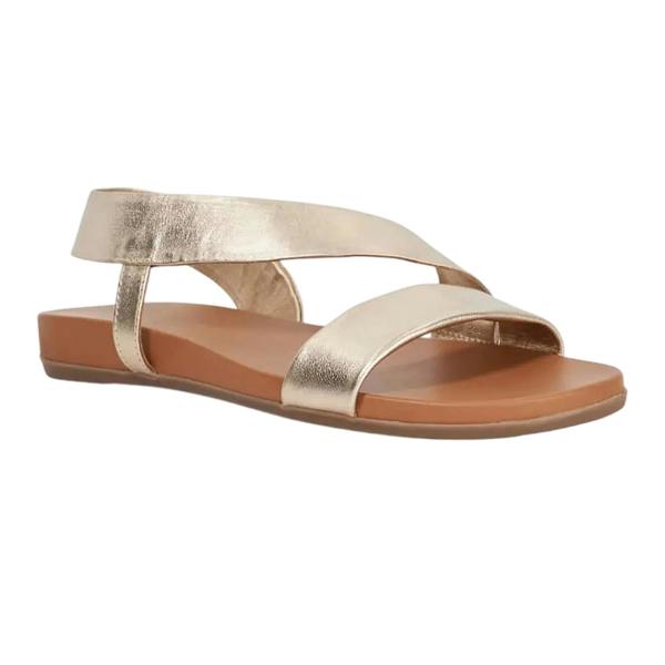 Dune London Womens/Ladies Lucina Leather Flat Sandals - Gold - 