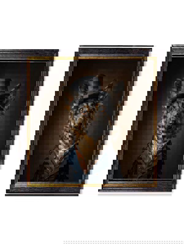 Exceptional Art Count Von Shepherd - Gentleman German Shepherd Oxford Square Frame