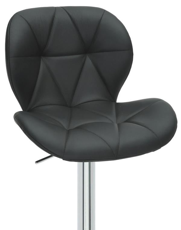 Lamboro Monza Signature Real Leather Bar Stool, Height Adjustable Swivel Kitchen Breakfast Bar Chair with Padded Backrest, Chrome Base & Footrest