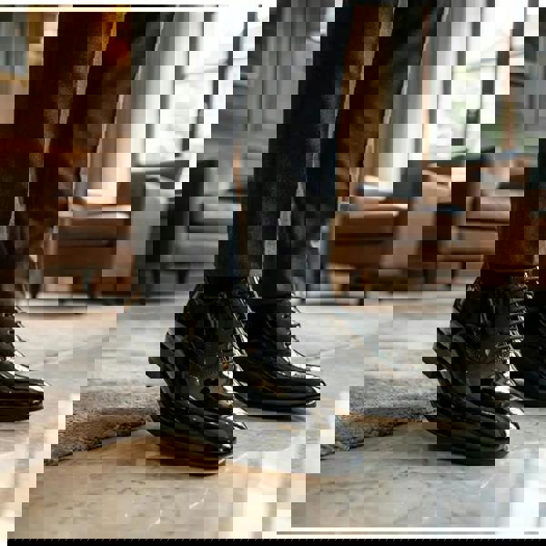 Dolcetto Men’s Formal Patent PU Leather Oxford Shoes