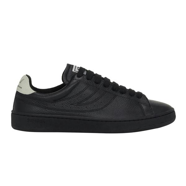 Superga Unisex Adult 4833 Lendl Leather Trainers - Black/White Avorio - 