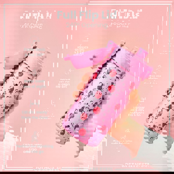 ION8 Leak Proof Thermal Steel Water Bottle, Insulated, Ladybugs, 320ml (11oz)