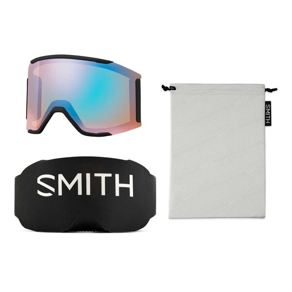 Smith Ski Goggles Squad Mag 0JX 4K Black ChromaPop Sun Blue Mirror & Storm Blue Sensor Mirror