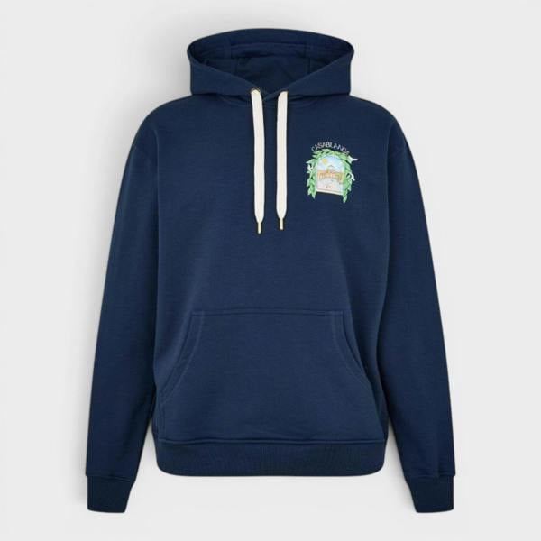 Casablanca L'Arch De Tennis Printed Hoodie Navy