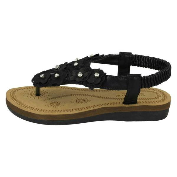 Spot On Girls Spot On Toepost Flower Trim Sandals