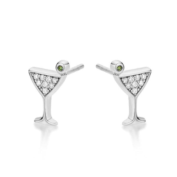 925 Sterling Silver Cocktail Glass Stud Earrings for Women - namana.london