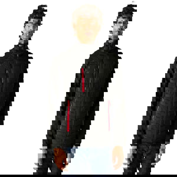 Regatta Mens Full Zip Padded Jacket - Black/Classic Red - 