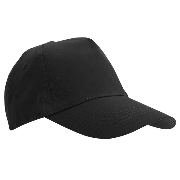 SOLS Unisex Buzz 5 Panel Baseball Cap - Black