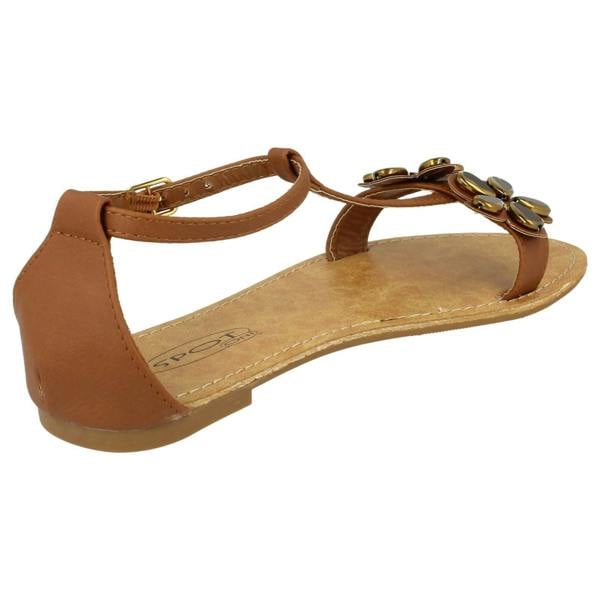 Spot On Ladies Spot On T-Bar Ankle Strap Summer Sandals