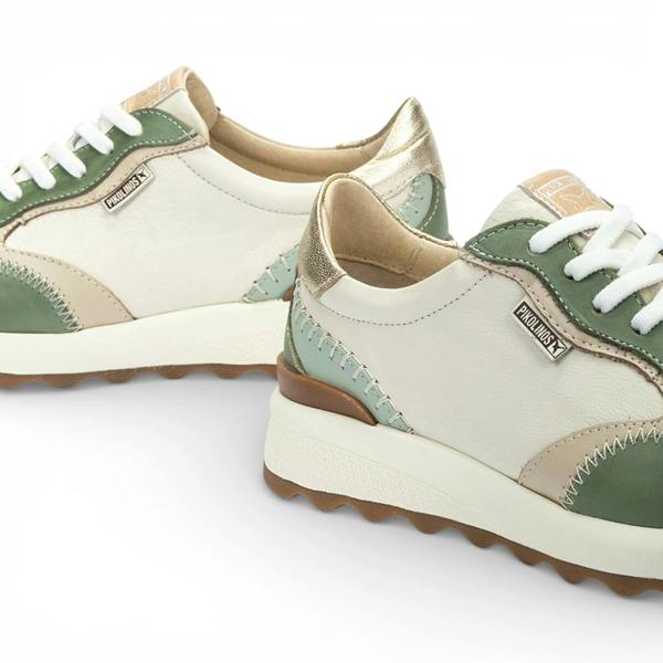 Arrecife - Women's Green Leather Lace Up Sneakers - Pikolinos - 4