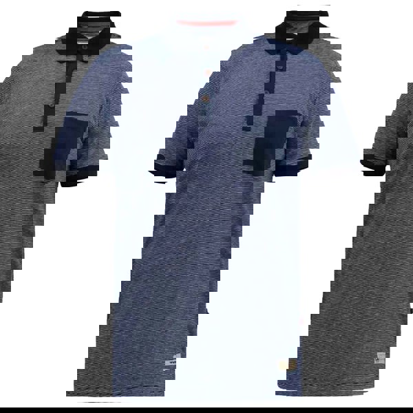 Duke Mens D555 Oxley Fine Stripe Jersey Patch Pocket Kingsize Polo Shirt - Navy