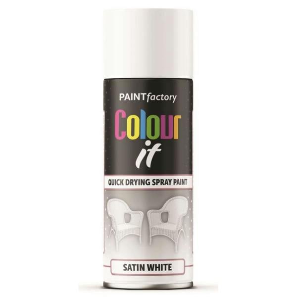 Paint Factory White Satin Spray Paint 400ml