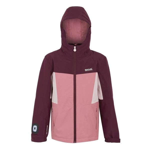 Regatta Childrens/Kids Beamz Insulated Waterproof Jacket - Fig/Dusty Rose/Lotus Pink - 