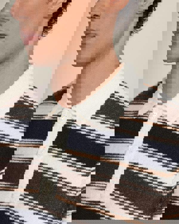 Larsson & Co Osterby - Stripe Knitted Long Sleeve Polo Shirt