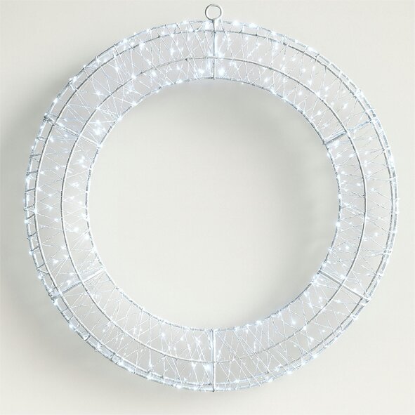Scotts of Stow Xmas Haus Pre Lit Micro LED Wreath with 5m Lead Timer