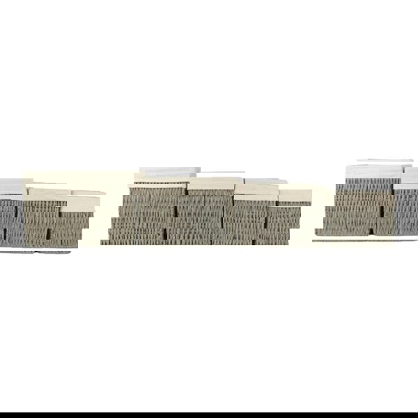 White Cotton Paper Rope Storage Basket with White Cotton Lining