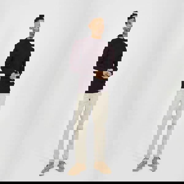 Brave Soul Burgundy Long Sleeve Ribbed Raglan Jumper - Burgundy Image 3