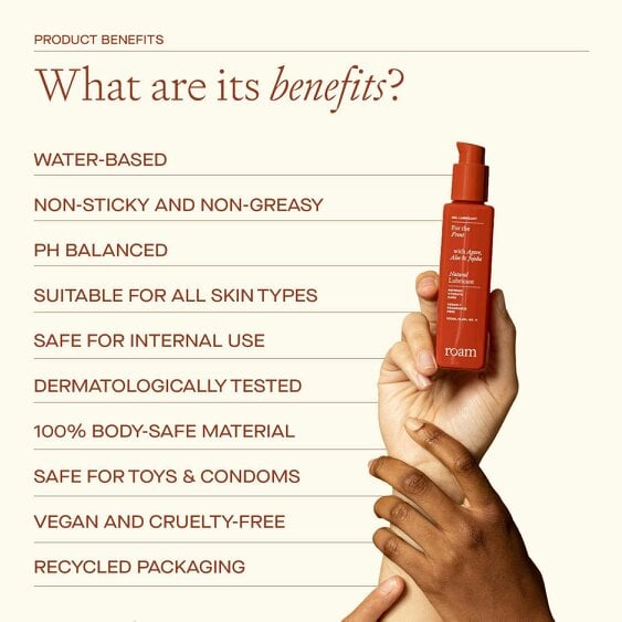 Roam Front Lube for Intimate Comfort - 100% Natural & Vegan Water Based - 200ml