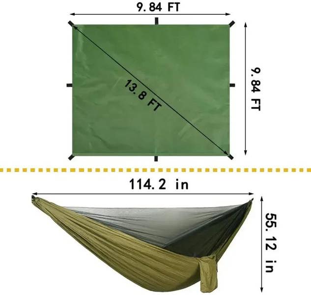 OLPRO Portable Hammock with Canopy & Bug Net