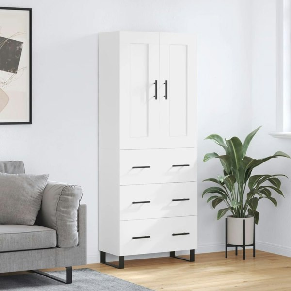 Berkfield Highboard White 69.5x34x180 cm Engineered Wood