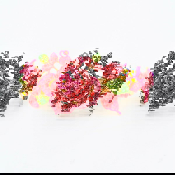 flower hair clip in red with diamante