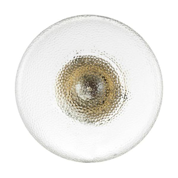 Antique Brass Semi Flush Ceiling Light with Dimpled Clear Glass Shade Image 3