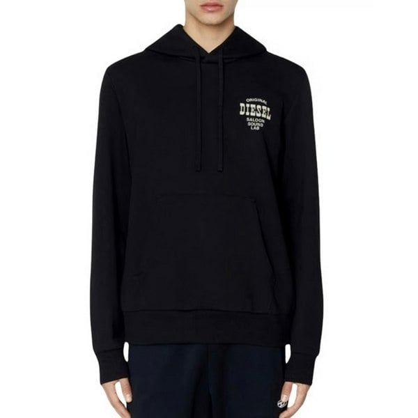 Diesel Mens Saloon Logo Hoodie - Black