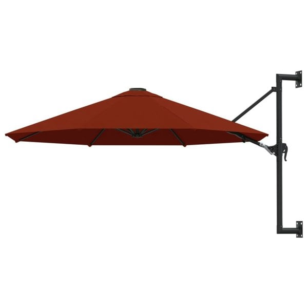 Berkfield Wall-Mounted Parasol with Metal Pole 300 cm Terracotta