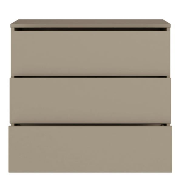 Alice Springs 3 Drawer Chest With Push-to-Open Drawers in Taupe