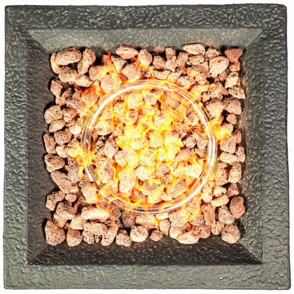 Homeology MAKARA Hand-crafted Stone Fire Column Garden and Patio Gas Fire Pit
