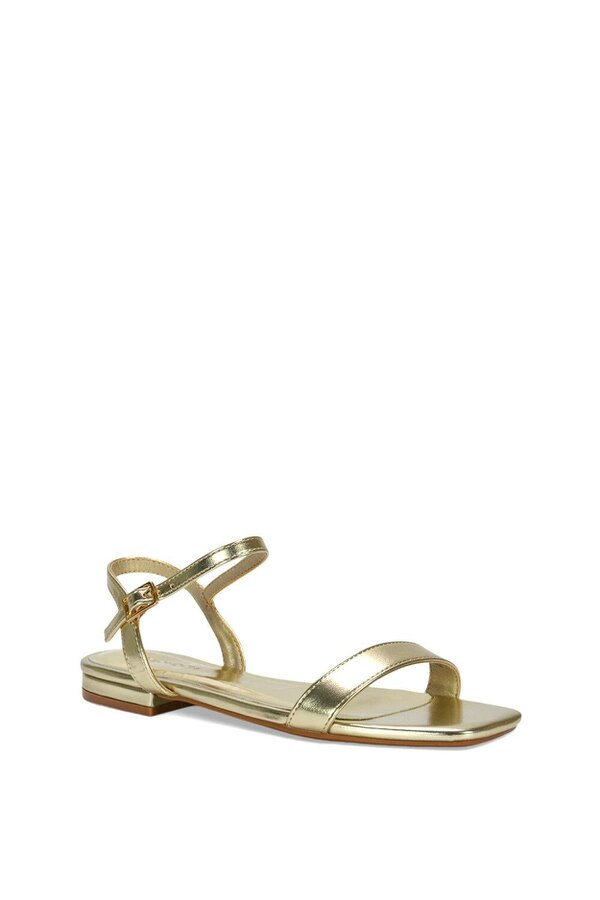 XY LONDON Open Toe Flat Strappy Sandals With Ankle Strap