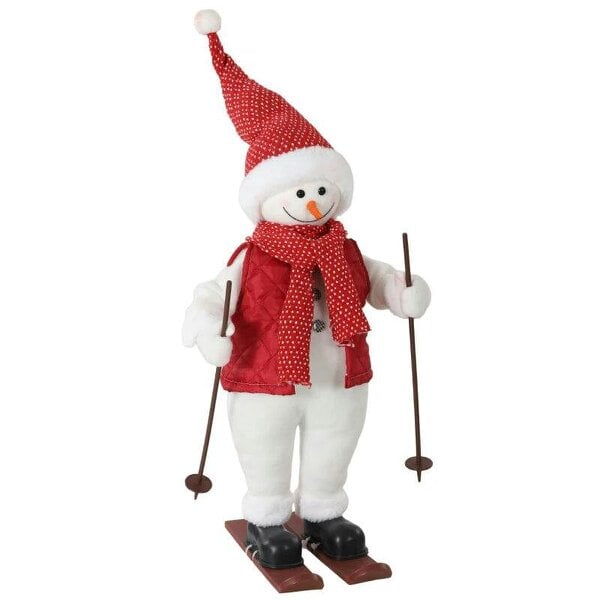 Bobobiy 2ft Singing Skiing Santa Claus, Standing Christmas Animated Santa Figure with Ski Board, Poles, Sound/Touch Activated