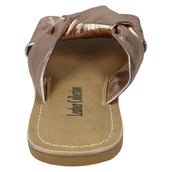 Leather Collection Ladies Leather Collection Knot Vamp Mule Sandals