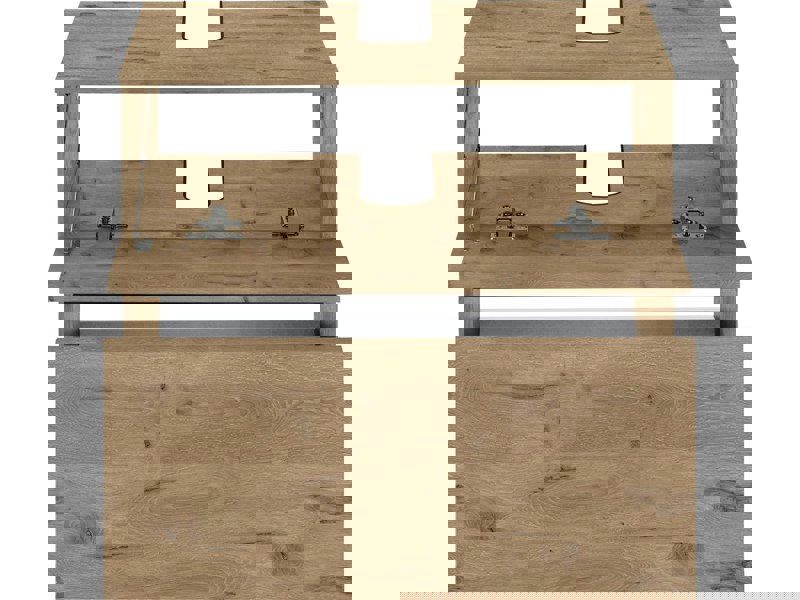 Dorel Home Wisla Hanging Cabinet with Mirror Oak Look