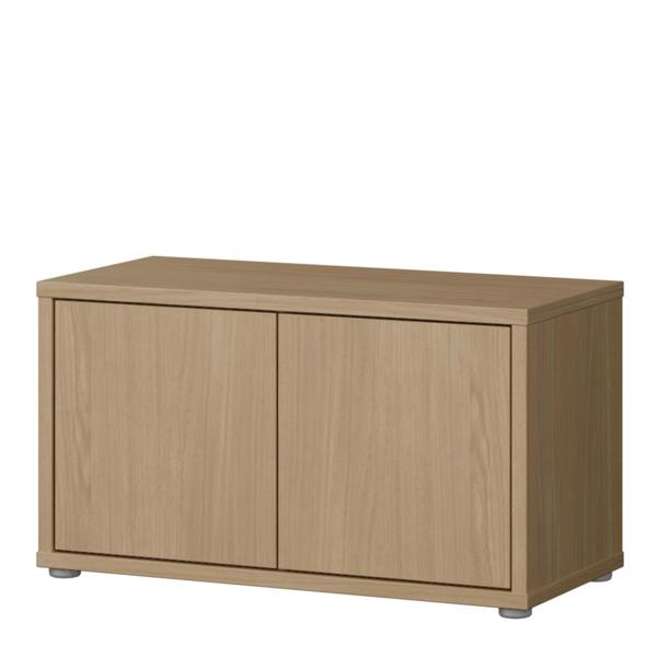 Furniture To Go Alice Springs Bench with 2 Doors Push-to-Open in Elegancia Oak