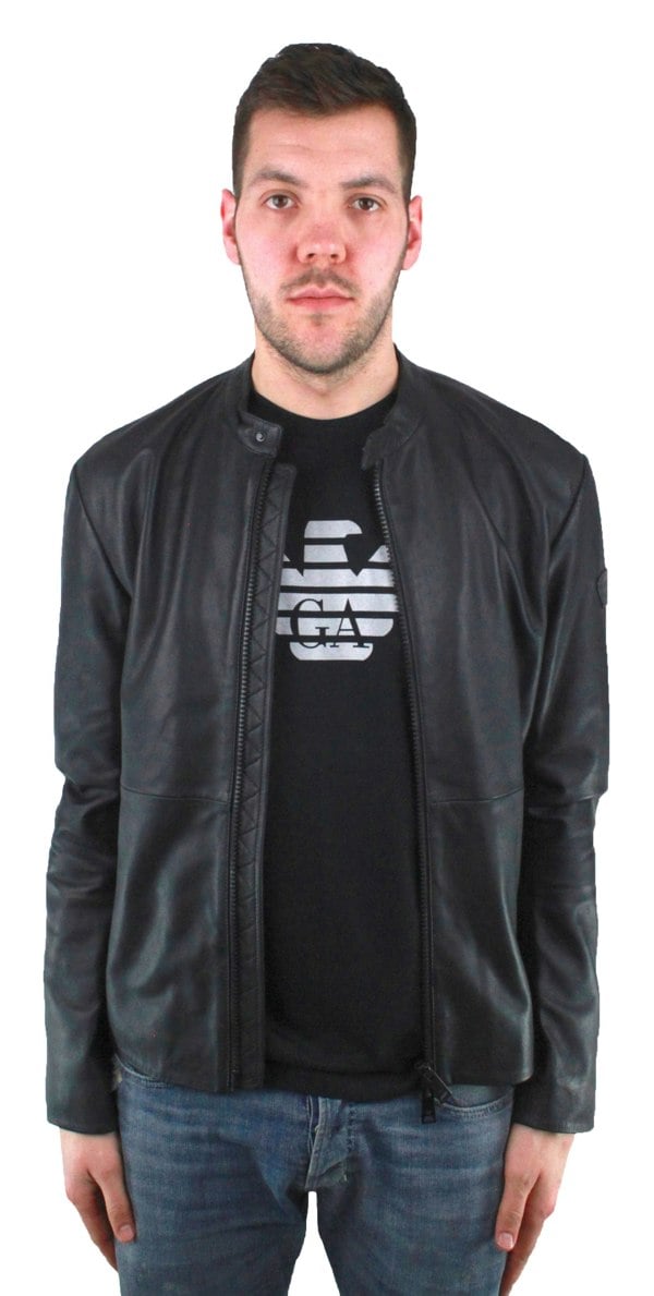 Emporio Armani Leather Jacket - Black